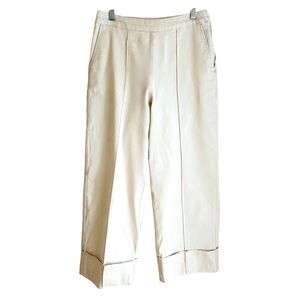 Rachel Comey Cropped Beige Wide Leg Wide Hem Jeans Size 2